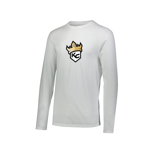 [FTLCUBWH-AXS-LOGO2] Decker Men's Tri-Blend T-Shirt - Long Sleeve (Adult XS, White, Logo 2)