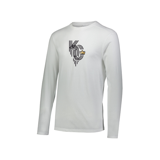 [FTLCUBWH-AXS-LOGO3] Decker Men's Tri-Blend T-Shirt - Long Sleeve (Adult XS, White, Logo 3)