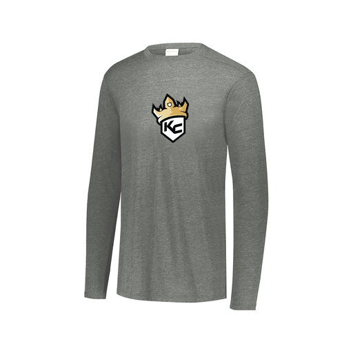 [FTLCUBGY-AXS-LOGO2] Decker Men's Tri-Blend T-Shirt - Long Sleeve (Adult XS, Gray, Logo 2)