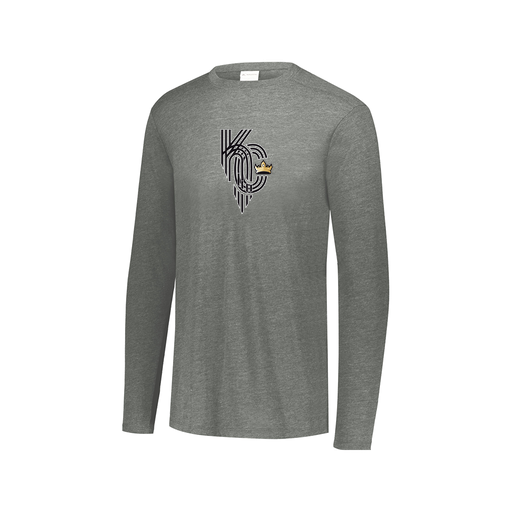 [FTLCUBGY-AXS-LOGO3] Decker Men's Tri-Blend T-Shirt - Long Sleeve (Adult XS, Gray, Logo 3)