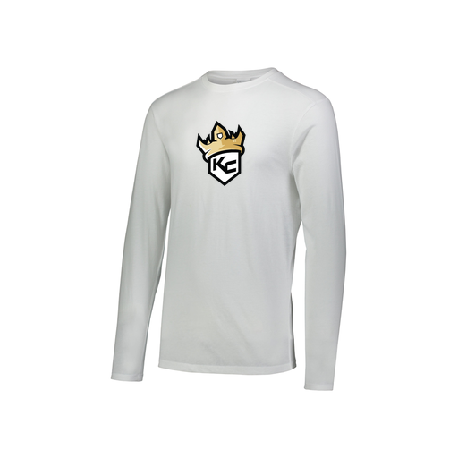 [FTLCUBWH-YS-LOGO2] Decker Youth Tri-Blend T-Shirt - Long Sleeve (Youth S, White, Logo 2)