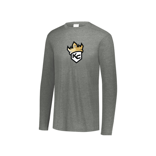 [FTLCUBGY-YS-LOGO2] Decker Youth Tri-Blend T-Shirt - Long Sleeve (Youth S, Gray, Logo 2)